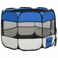Box per Cani Pieghevole con Borsa Trasporto Blu 90x90x58 cm cod mxl 53515