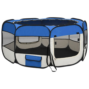 Parco per cani pieghevole con borsa per il trasporto 145 x 145 x 61 cm blu 02_0001726