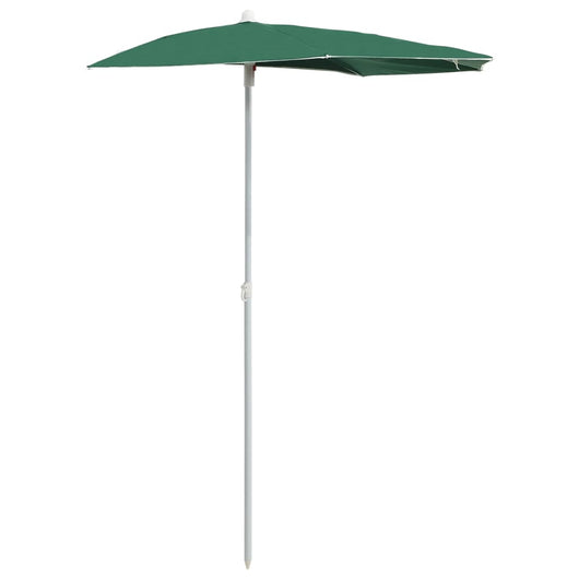 Ombrellone Semicircolare da Giardino con Palo 180x90 cm Verde