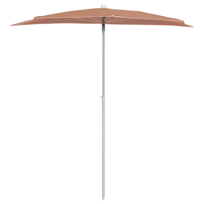 Ombrellone Semicircolare da Giardino e Palo-Parasole da giardino 180x90cm Terracotta