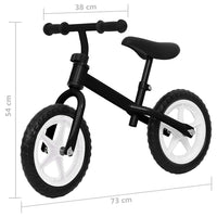 Bicicletta Senza Pedali con Ruote da 12 Pollici Nera  cod mxl 72654