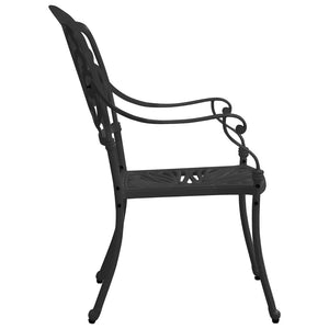 Sedie da Giardino 2 pz in Alluminio Pressofuso Nero 315568