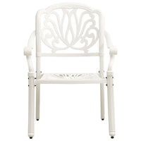 Sedie da Giardino 2 pz in Alluminio Pressofuso Bianco 315569