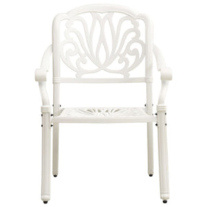 Sedie da Giardino 2 pz in Alluminio Pressofuso Bianco 315569