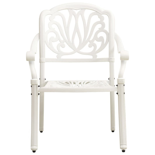 Sedie da Giardino 2 pz in Alluminio Pressofuso Bianco 315569