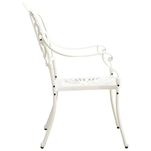 Sedie da Giardino 2 pz in Alluminio Pressofuso Bianco 315569