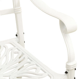 Sedie da Giardino 2 pz in Alluminio Pressofuso Bianco 315569