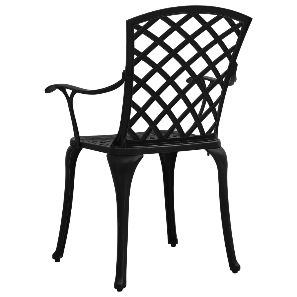 Sedie da Giardino 2 pz in Alluminio Pressofuso Nero 315572