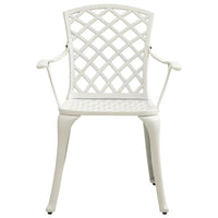 Sedie da Giardino 2 pz in Alluminio Pressofuso Bianco 315574