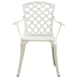 Sedie da Giardino 2 pz in Alluminio Pressofuso Bianco 315574