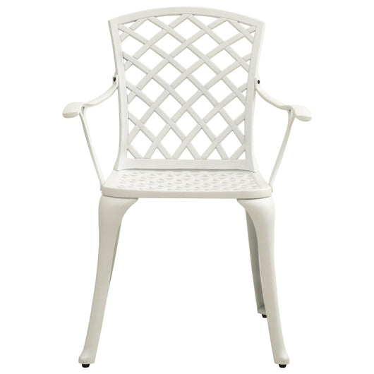 Sedie da Giardino 2 pz in Alluminio Pressofuso Bianco 315574