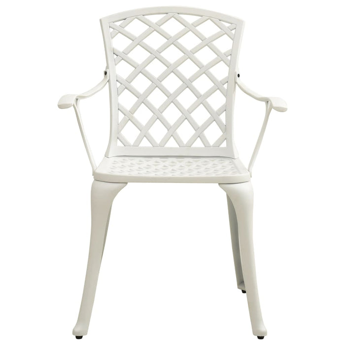 Sedie da Giardino 2 pz in Alluminio Pressofuso Bianco 315574