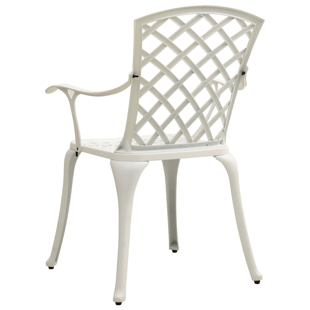 Sedie da Giardino 2 pz in Alluminio Pressofuso Bianco 315574