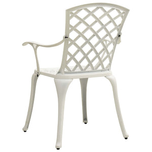 Sedie da Giardino 2 pz in Alluminio Pressofuso Bianco 315574