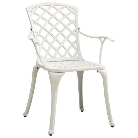 Sedie da Giardino 4 pz in Alluminio Pressofuso Bianco 315575