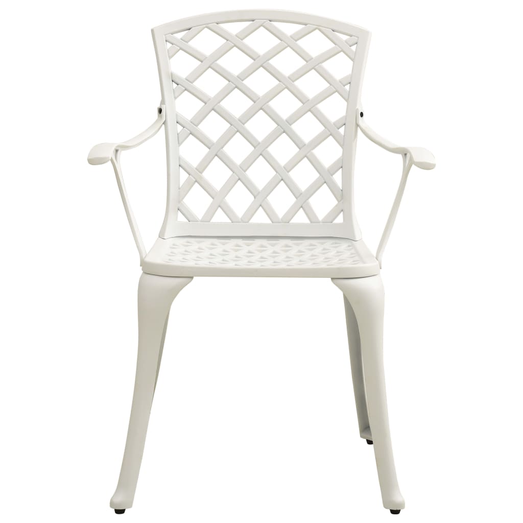 Sedie da Giardino 4 pz in Alluminio Pressofuso Bianco 315575