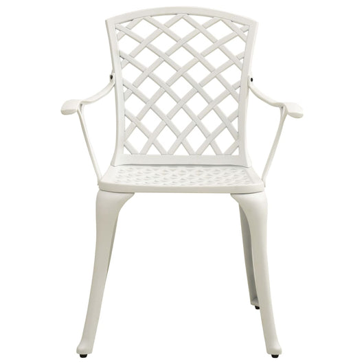 Sedie da Giardino 4 pz in Alluminio Pressofuso Bianco 315575