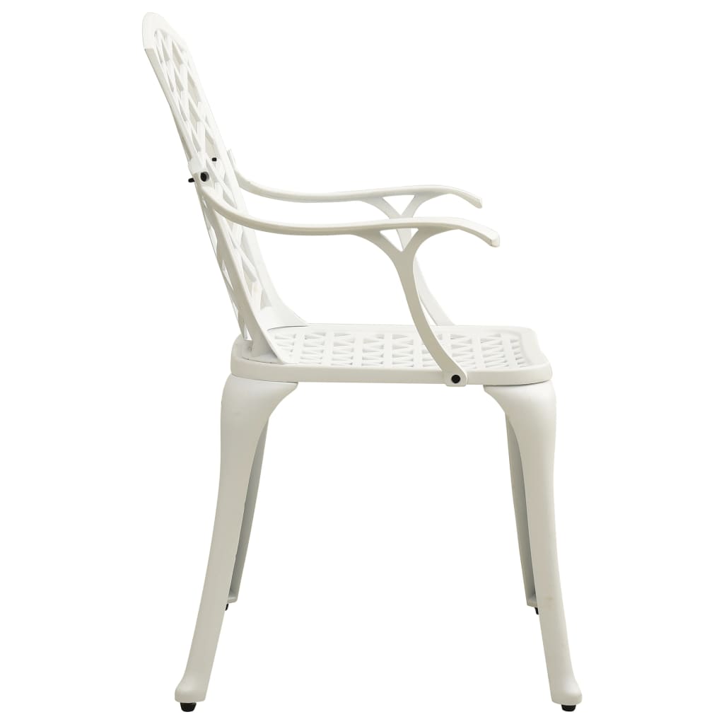 Sedie da Giardino 4 pz in Alluminio Pressofuso Bianco 315575