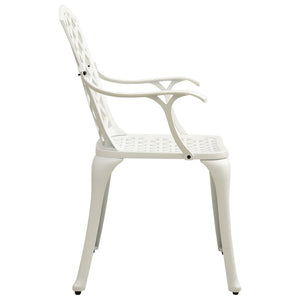 Sedie da Giardino 4 pz in Alluminio Pressofuso Bianco 315575