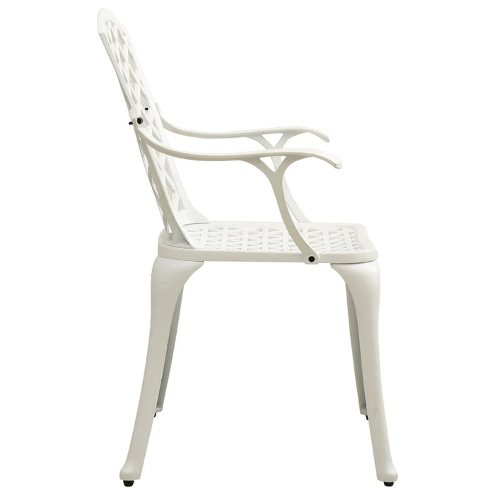 Sedie da Giardino 4 pz in Alluminio Pressofuso Bianco 315575