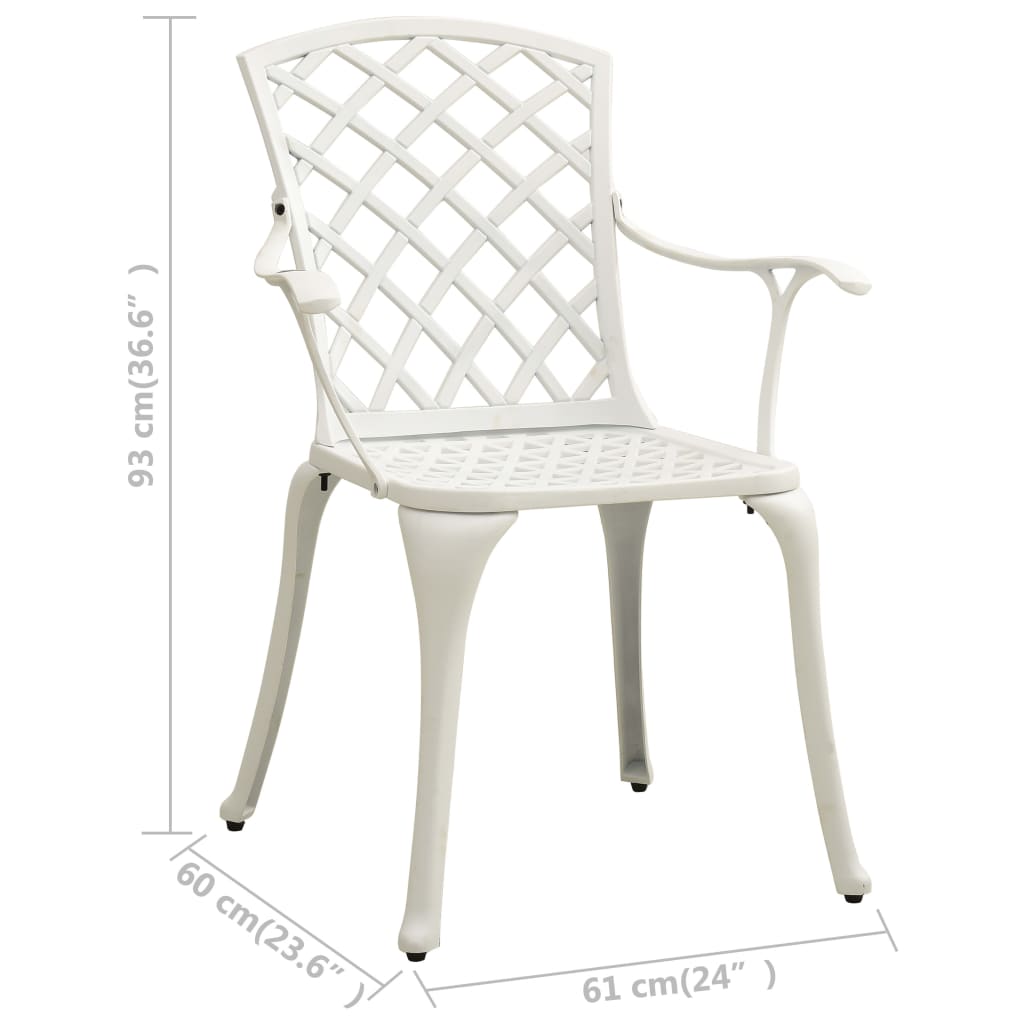 Sedie da Giardino 4 pz in Alluminio Pressofuso Bianco 315575