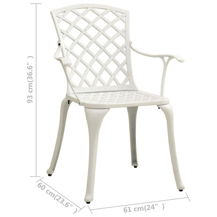 Sedie da Giardino 4 pz in Alluminio Pressofuso Bianco 315575