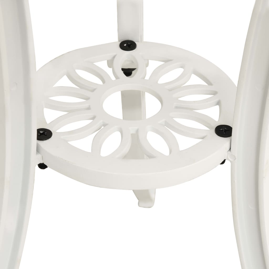 Tavolo da Giardino Bianco 62x62x65 cm in Alluminio Pressofuso 315581