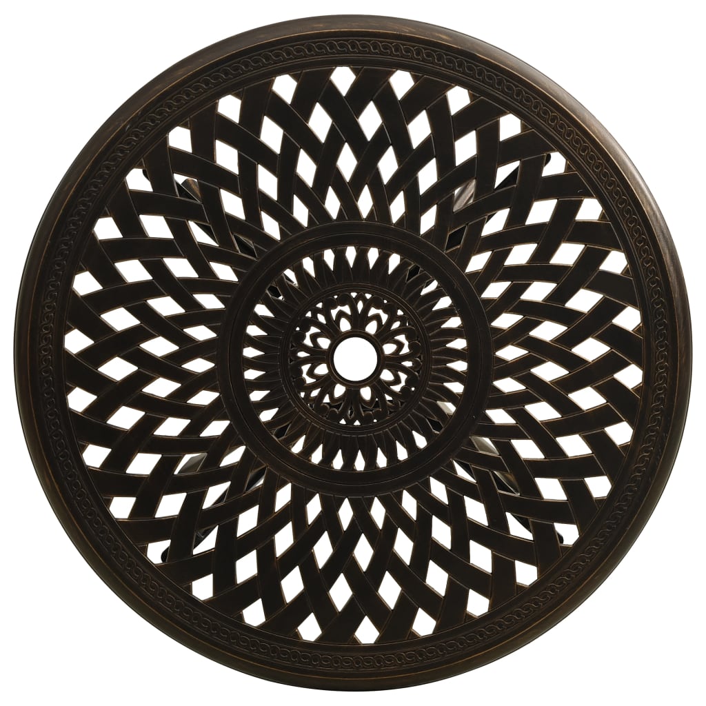 Tavolo da Giardino Bronzo 78x78x72 cm in Alluminio Pressofuso cod mxl 54444