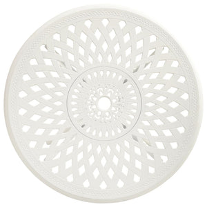 Tavolo da Giardino Bianco 78x78x72 cm in Alluminio Pressofuso cod mxl 34326