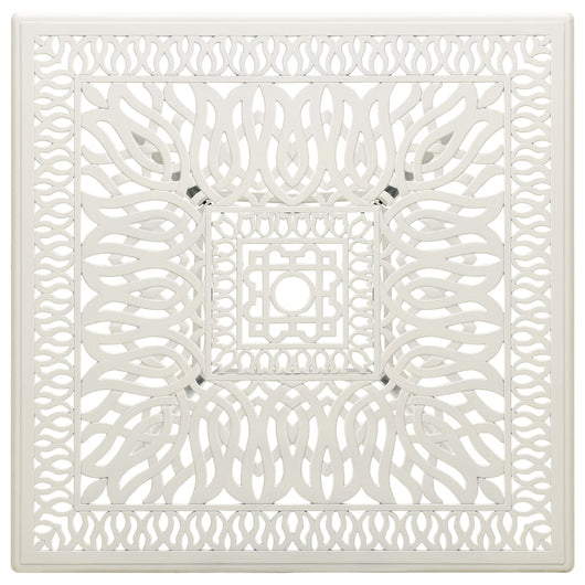 Tavolo da Giardino Bianco 90x90x73 cm in Alluminio Pressofuso 315590