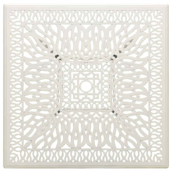 Tavolo da Giardino Bianco 90x90x73 cm in Alluminio Pressofuso 315590