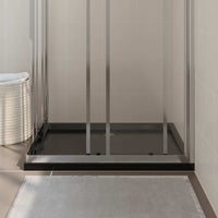 Piatto Doccia in ABS Rettangolare Nero 80x90 cm 148917