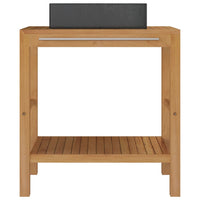 Armadietto da Bagno in Legno di Teak con Lavabo in Marmo Nero 3058159