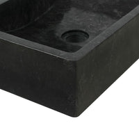 Armadietto da Bagno in Legno di Teak con Lavabo in Marmo Nero 3058159