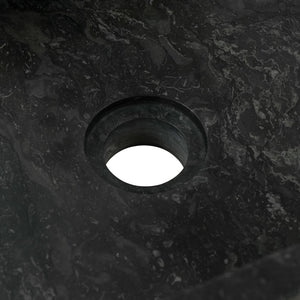 Armadietto da Bagno in Legno di Teak con Lavabo in Marmo Nero 3058159