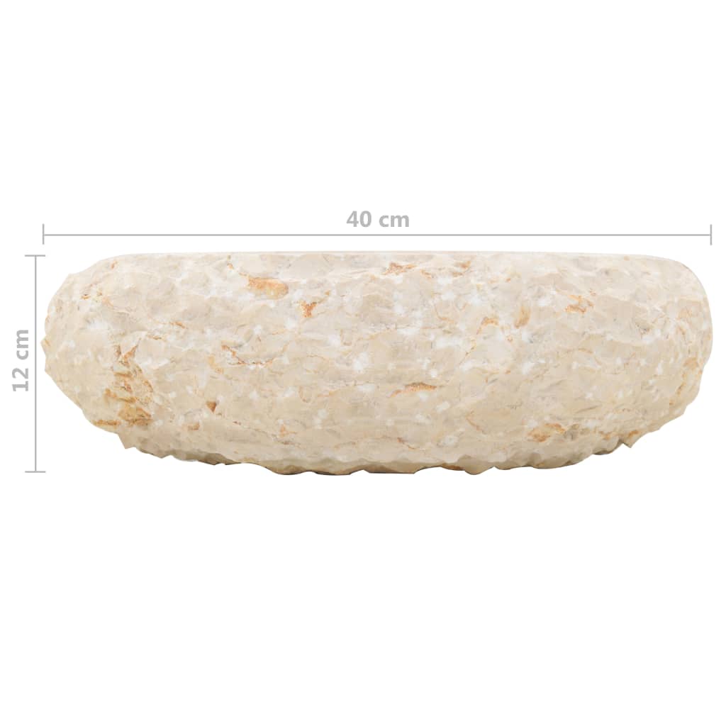 Armadietto da Bagno in Legno di Teak con Lavabo in Marmo Crema 3058164