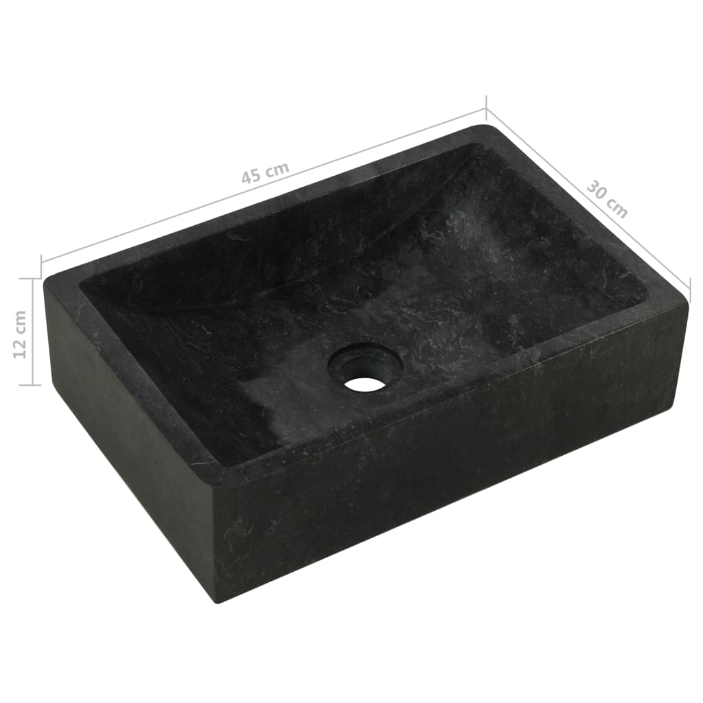 Armadietto da Bagno in Legno di Teak con Lavabi in Marmo Nero 3058180