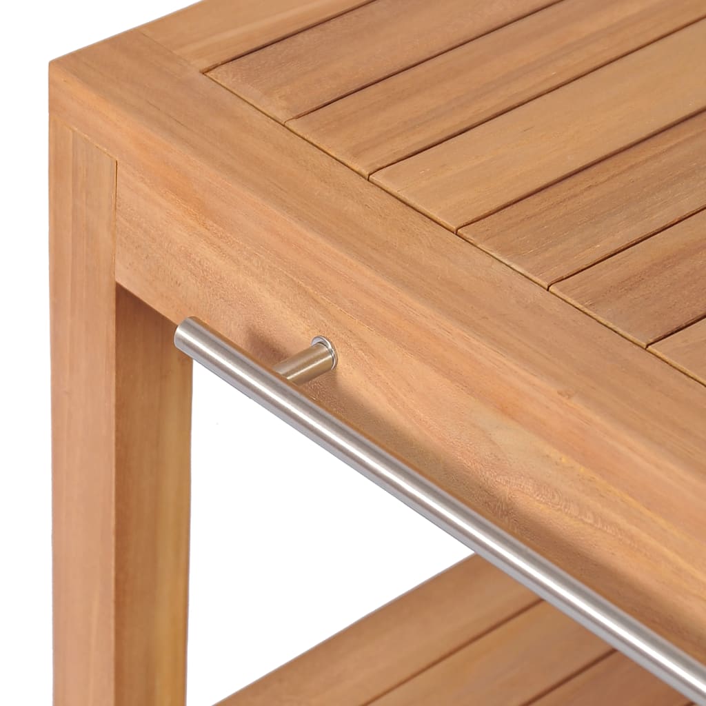 Armadietto da Bagno in Legno di Teak con Lavabi in Marmo Crema 3058181