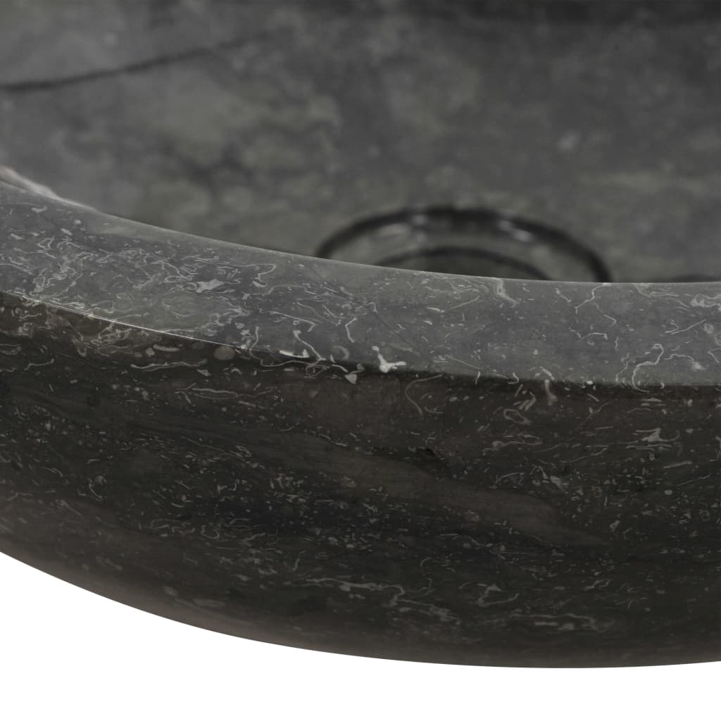 Armadietto da Bagno in Legno di Teak con Lavabi in Marmo Nero 3058182