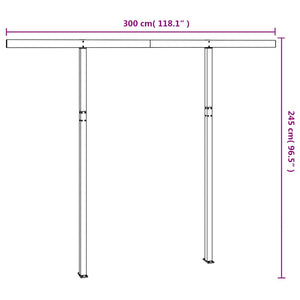 Set Pali per Tenda da Sole Antracite 300x245 cm Ferro 315099