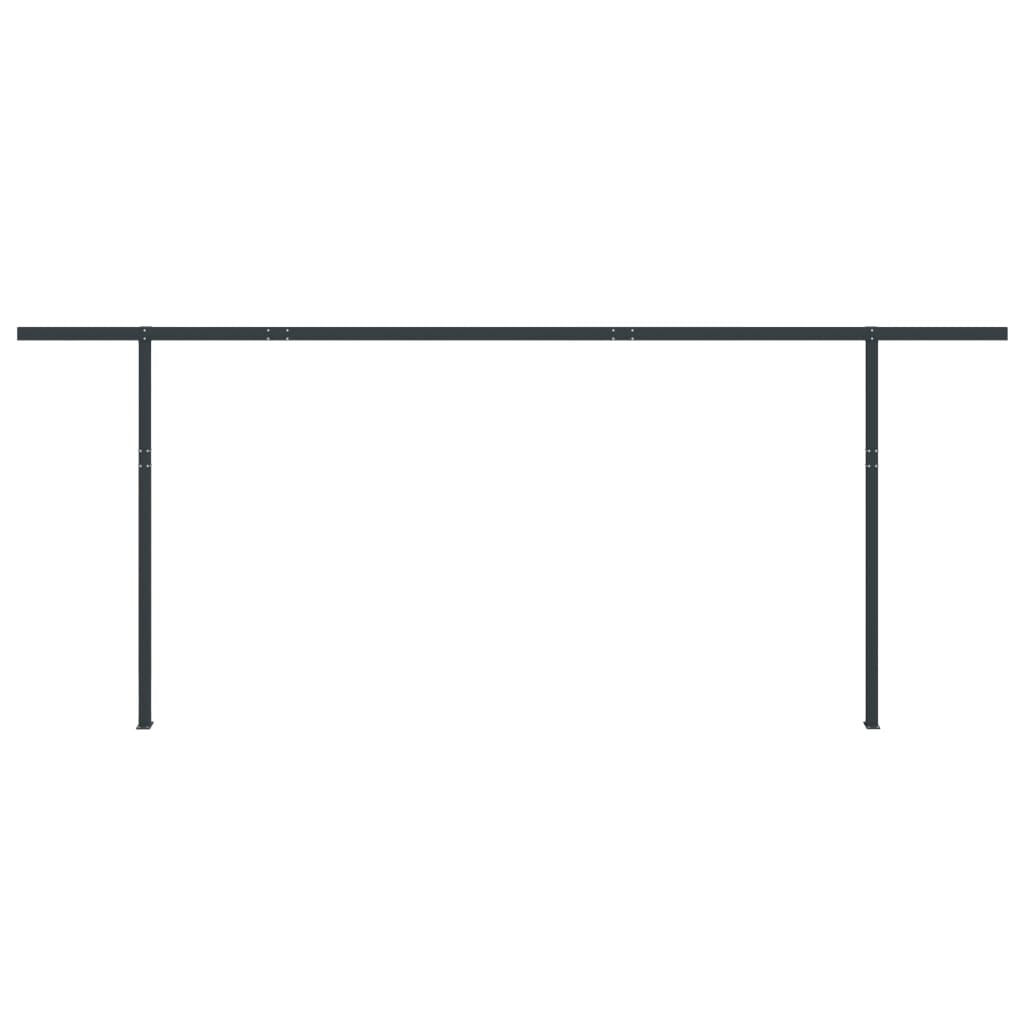 Set Pali per Tenda da Sole Antracite 600x245 cm Ferro 315101