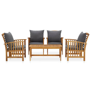 Set Divani da Giardino 5 pz con Cuscini in Massello di Acacia 3057982