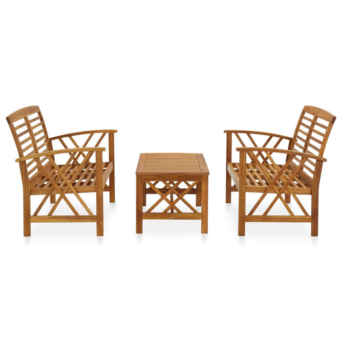 Set Divani da Giardino 3 pz in Legno Massello di Acacia 3057984