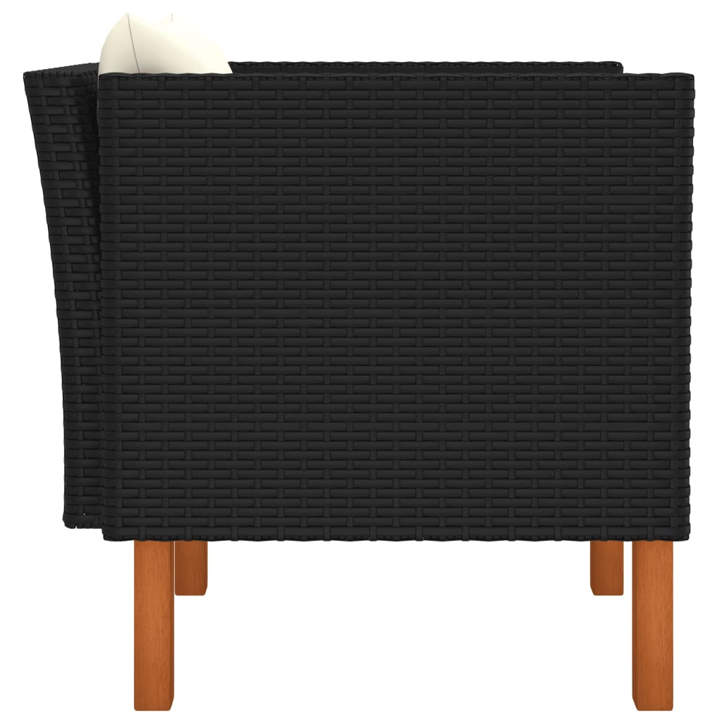 Divano da Giardino in Polyrattan e Massello di Eucalipto cod mxl 72610