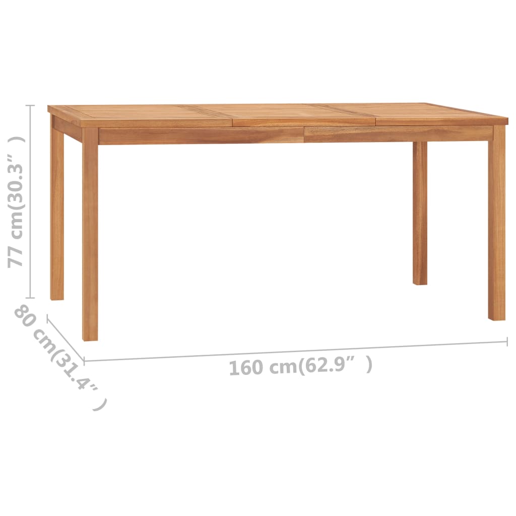 Tavolo da Pranzo da Giardino 160x80x77 cm in Massello di Teak 315620
