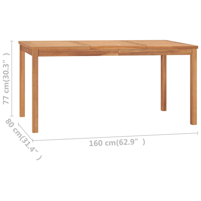 Tavolo da Pranzo da Giardino 160x80x77 cm in Massello di Teak 315620