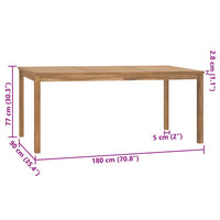 Tavolo da Pranzo da Giardino 180x90x77 cm in Massello di Teak 315621
