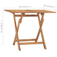Tavolo da Giardino Pieghevole 90x60x75 cm in Massello di Teak 315445