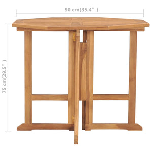 Tavolo da Giardino Pieghevole 90x90x75 cm in Massello di Teak 315447
