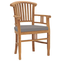 Sedie da Giardino 2 pz con Cuscini Grigio Scuro Legno di Teak 315462